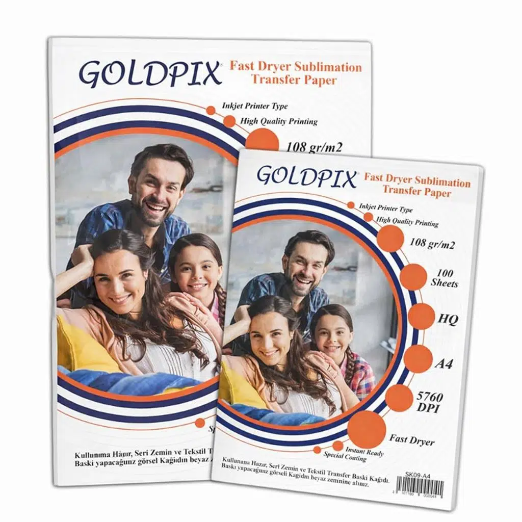 Goldpix A4 ve A3 Hızlı Kuruyan Süblimasyon Transfer Kağıtları