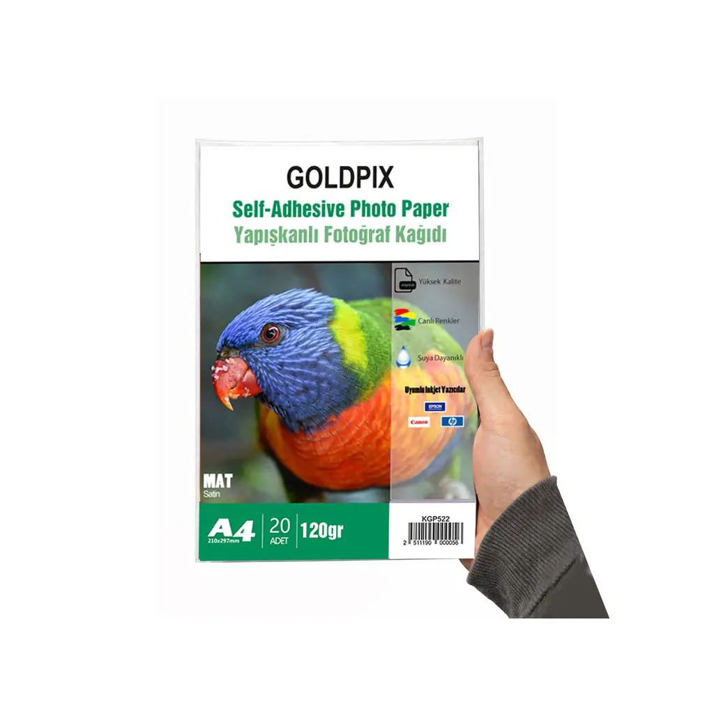 Goldpix İnkjet Yapışkanlı Mat Fotoğraf Kağıdı 20 Adet - 20x30cm