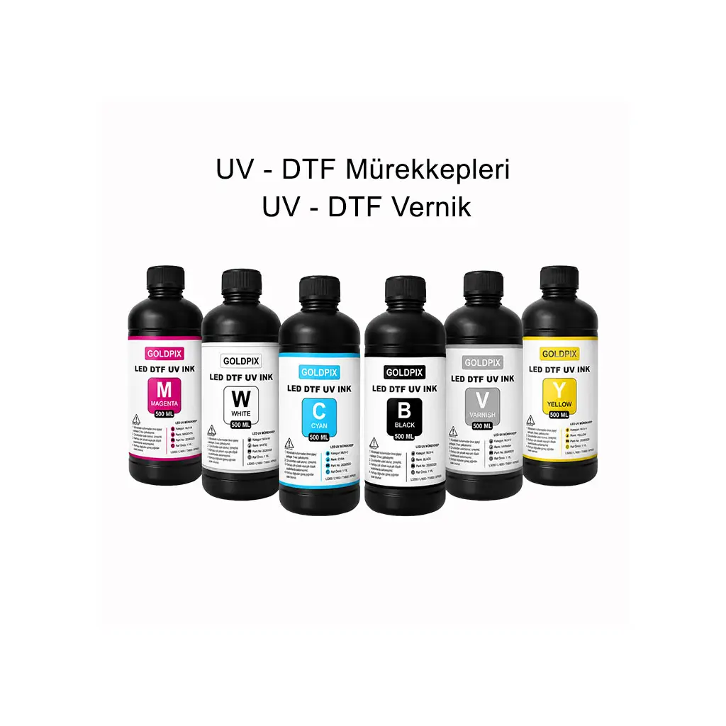 Goldpix UV - DTF Mürekkepleri ve Vernik - 500ml