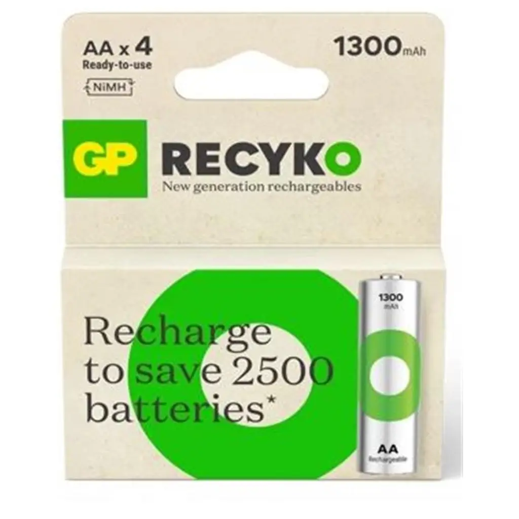 GP AA 1300 mAh Şarjlı Kalem Pil 4'lü Paket GP130AAHCEMTR-4LÜ