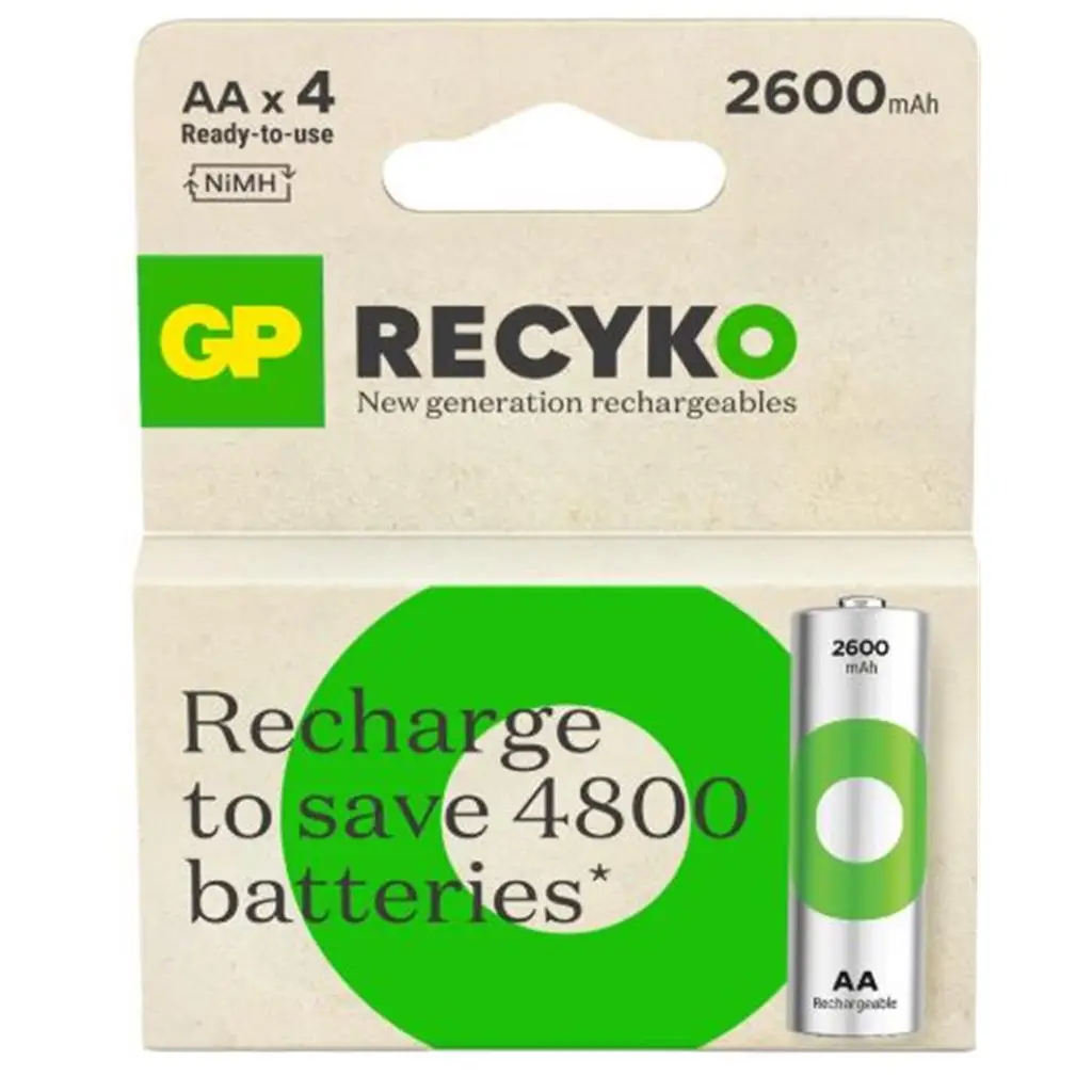 GP AA 2600 mAh Şarjlı Kalem Pil 4'lü Paket GP270AAHCEMTR