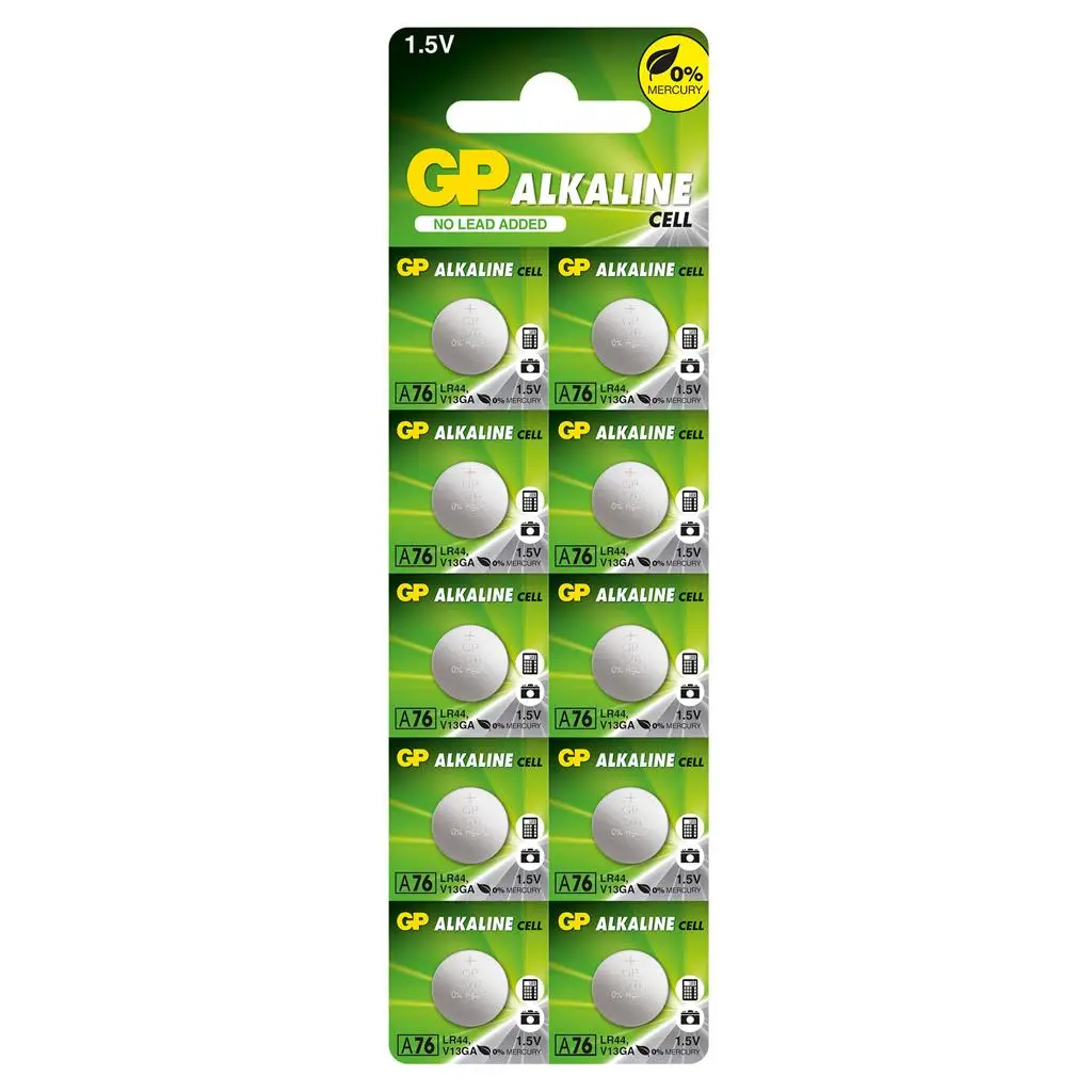 GP GPA76-2C10 LR44 AG13 Alkalin Düğme Pil 10'lu Paket