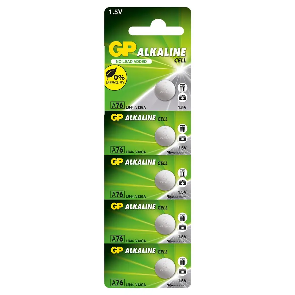 GP GPA76-C5 LR44 AG13 Alkalin Düğme Pil 5'li Paket