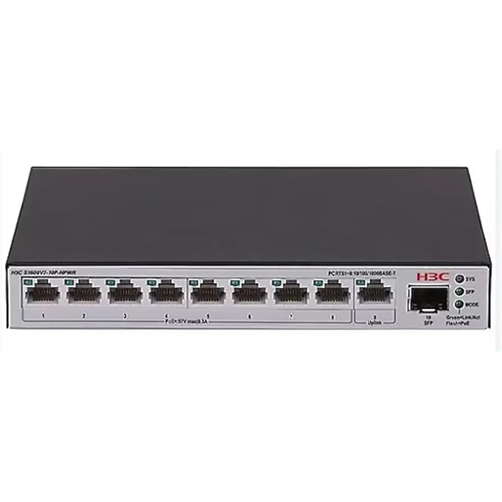 H3C S1600V2-18P-HPWR L2 16 port 10-100-1000 BASE-T PoE+ Portu 2 adet 1G SFP Portu 240W PoE+ Switch