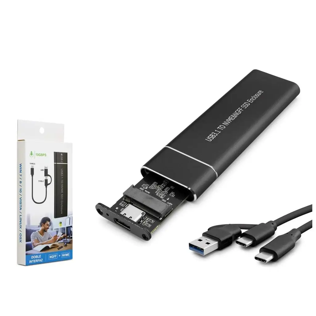 Hadron Hdx1769 Ssd Kutu Type-C3.1 + Usb3.0 Nvme M2 Chip Jms581D Siyah
