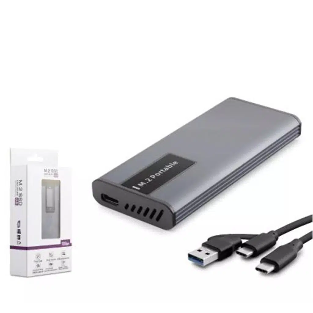 HADRON HDX1781 SSD KUTU TYPE-C3.1 + USB3.0 NGFF ALİMÜNYUM + PLASTİK M2 CHIP RTL9201R RGB GR