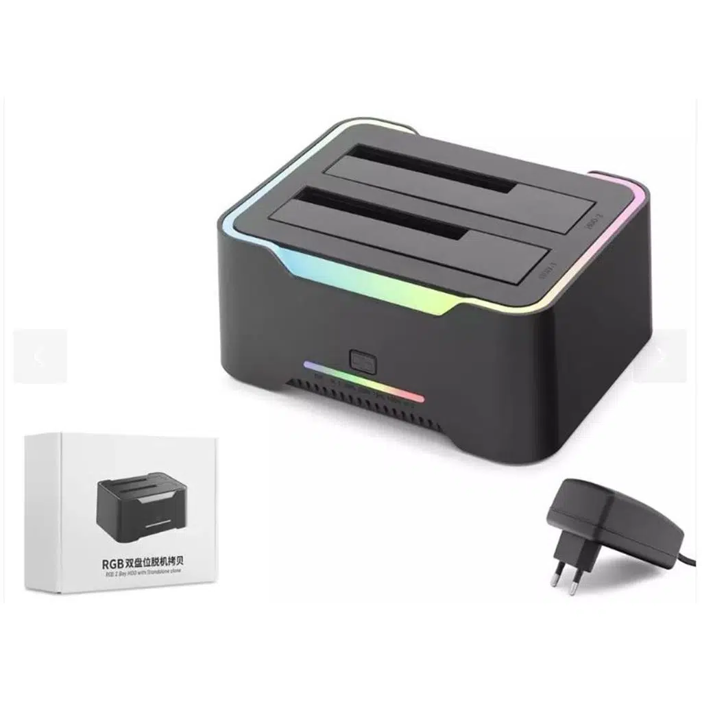 Hadron Hdx1790 HDD Docking – USB 3.0, 2.5 & 3.5 HDD-SSD, 8TB Destekli  RGB Siyah