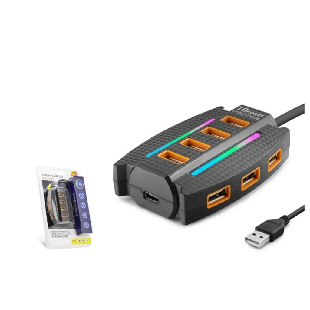 Hadron Hdx7036 Usb Hub 2.0 10-Usb 1.2M Siyah