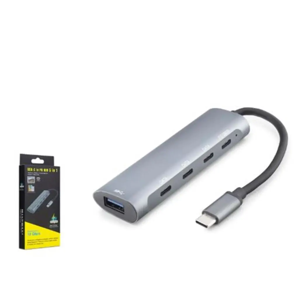 HADRON HDX7895 Type-C 3.2 Gen2 PD Hub 5 Port 10 Gbps 100W Gri