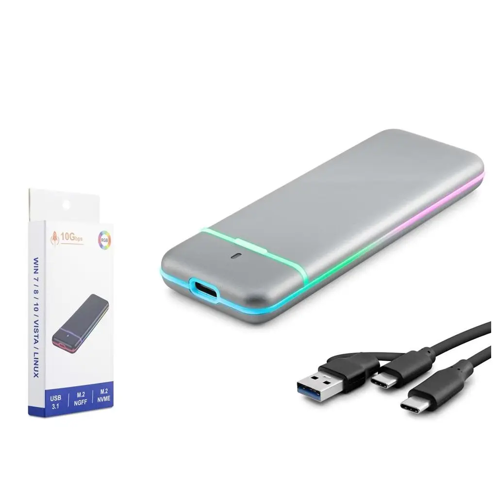 Hadron M2 Hdx1774 Ssd Kutu Type-C3.1 + Usb3.0 Nvme + Ngff M2 Chip Rtl9210B Gri