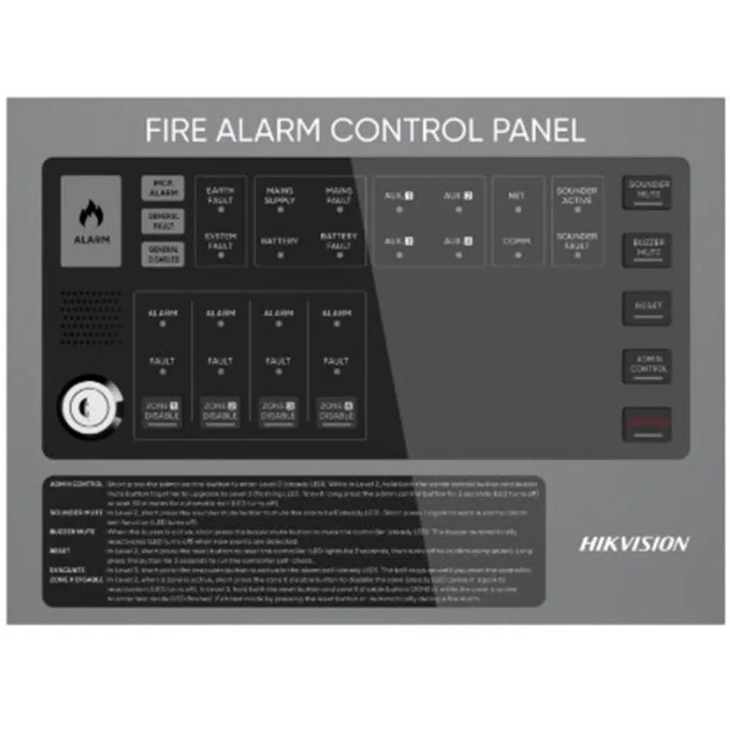 Hikvision HF-C104 4 Bölgeli Konvansiyonel Yangın Alarm Paneli