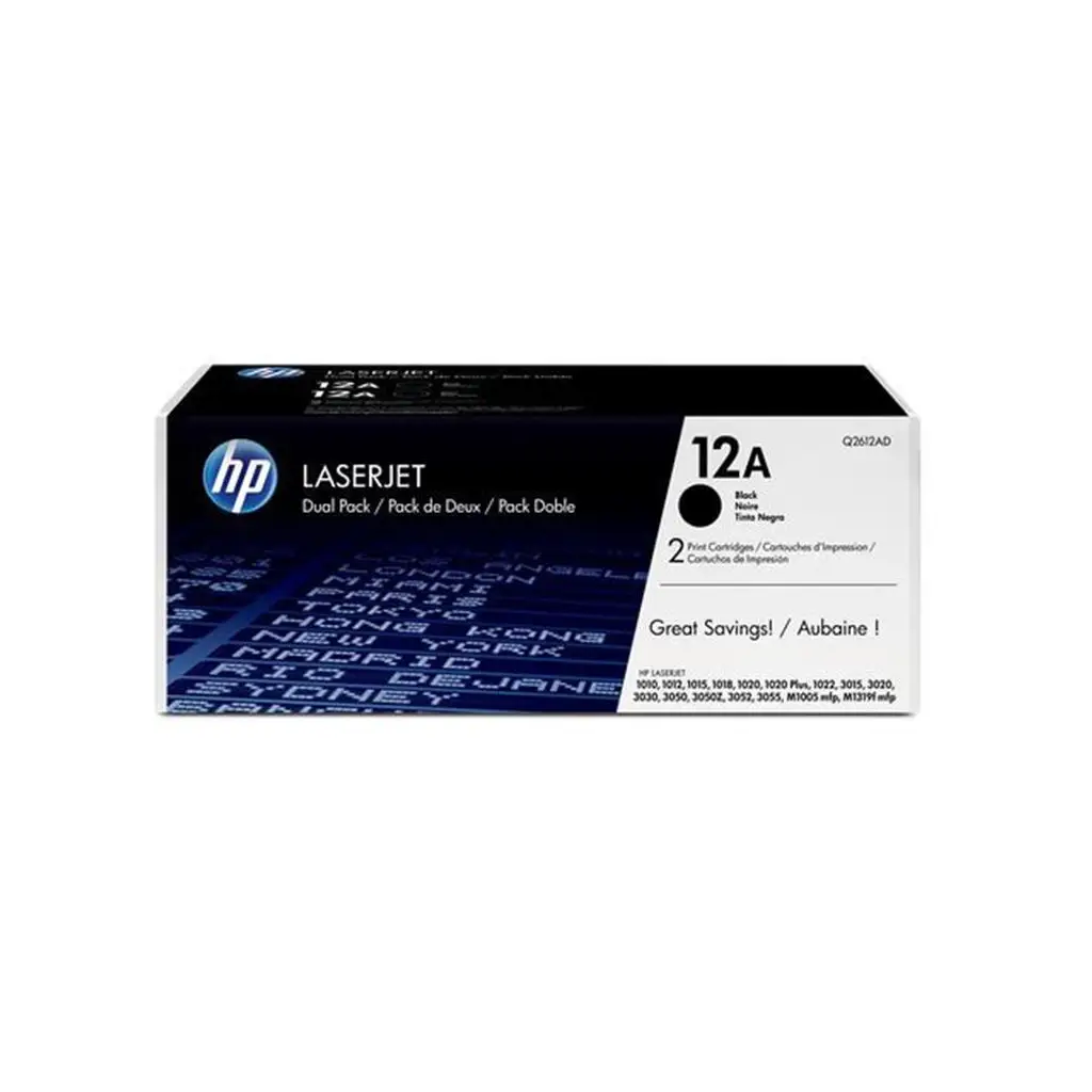 HP 12AD Black Siyah 2.000 Sayfa Çiftli Toner Q2612AD