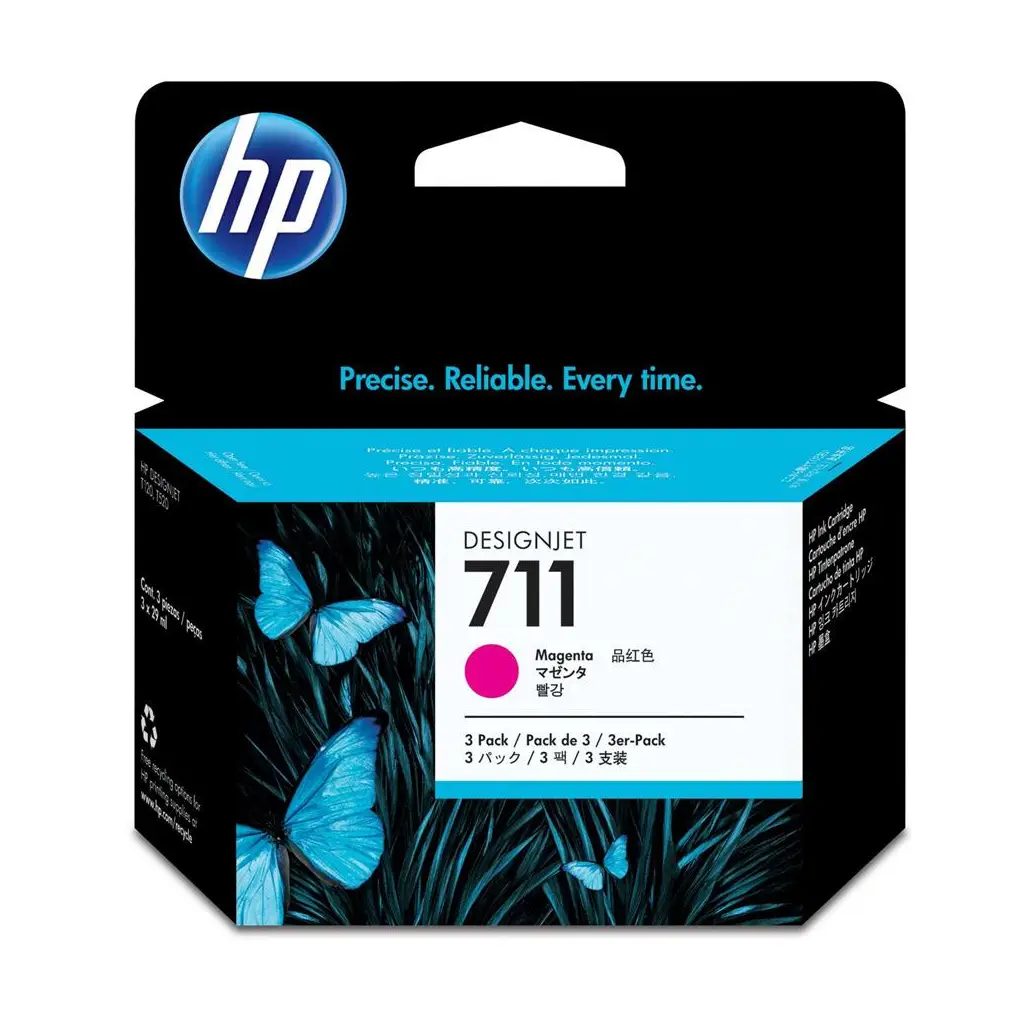 HP 711 Magenta Kırmızı 29ML 3lü Plotter Kartuş Seti CZ135A