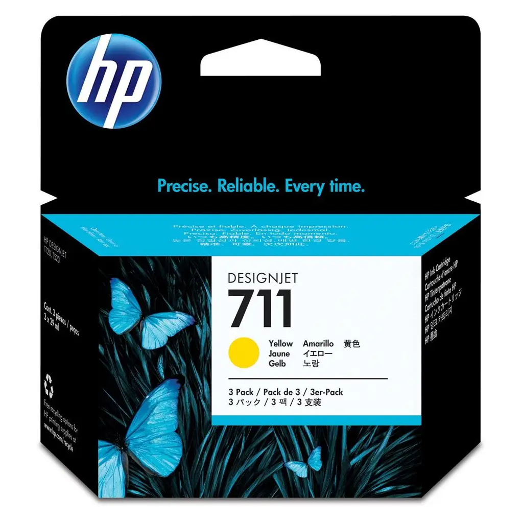 HP 711 Yellow Sarı 29ML 3lü Plotter Kartuş Seti CZ136A