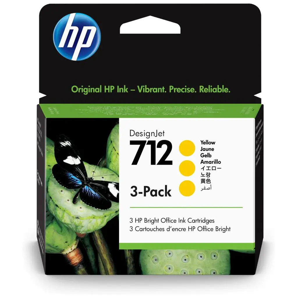 HP 712 Yellow Sarı 29ML 3Lü Paket Plotter Kartuşu 3ED79A