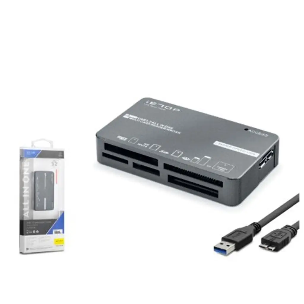 iETOP C308 USB 3.2 Gen1 All in One Kart Okuyucu CF SD MicroSD MS XD 5 Gbps Siyah