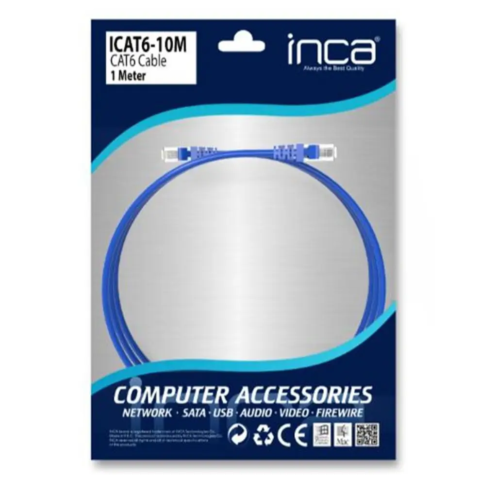 INCA ICAT6- 1MT Cat6 Mavi Kablo