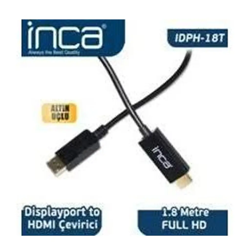 Inca IDPH-18T Displayport To Hdmı Kablo 1.8mt