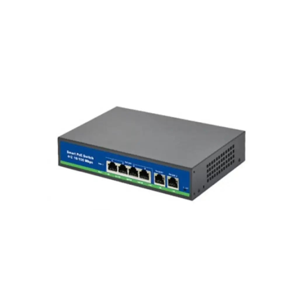 ISEE ISS-3006P 4 Port Poe+ 10-100 Mbps 2 Port 10-100 Uplink Switch 60W
