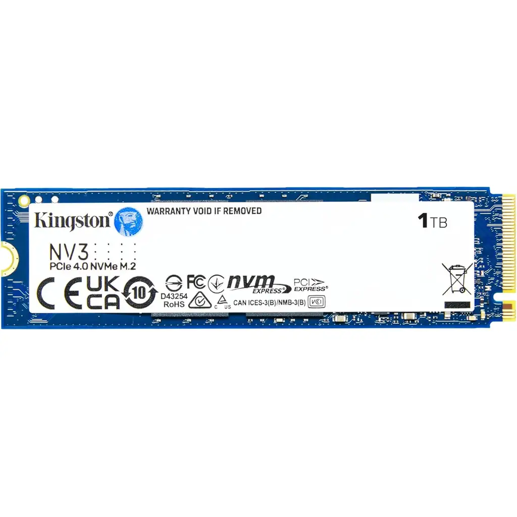 Kingston 1TB NV3 M.2 2280 NVMe PCIe 4.0 Gen 4x4 6000 MB-s-4000 MB-s SNV3S-1000G Ssd Disk