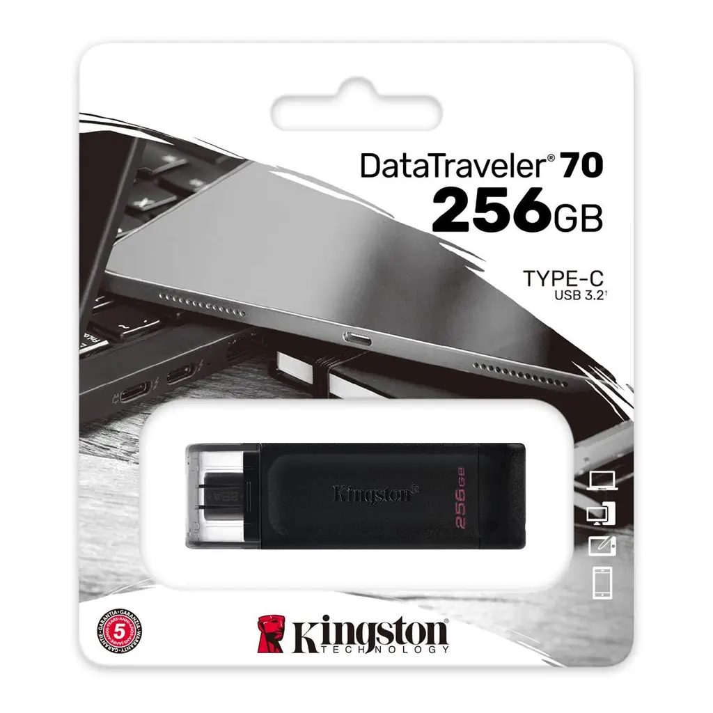 Kingston DT70 256GB USB-C 3.2 Gen 1 Type-C Flash Bellek