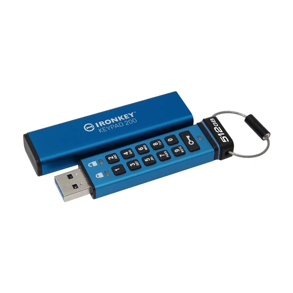 Kingston IKKP200-512GB 512GB IronKey Keypad 200, FIPS 140-3 Lvl 3 (Pending) Flash Bellek