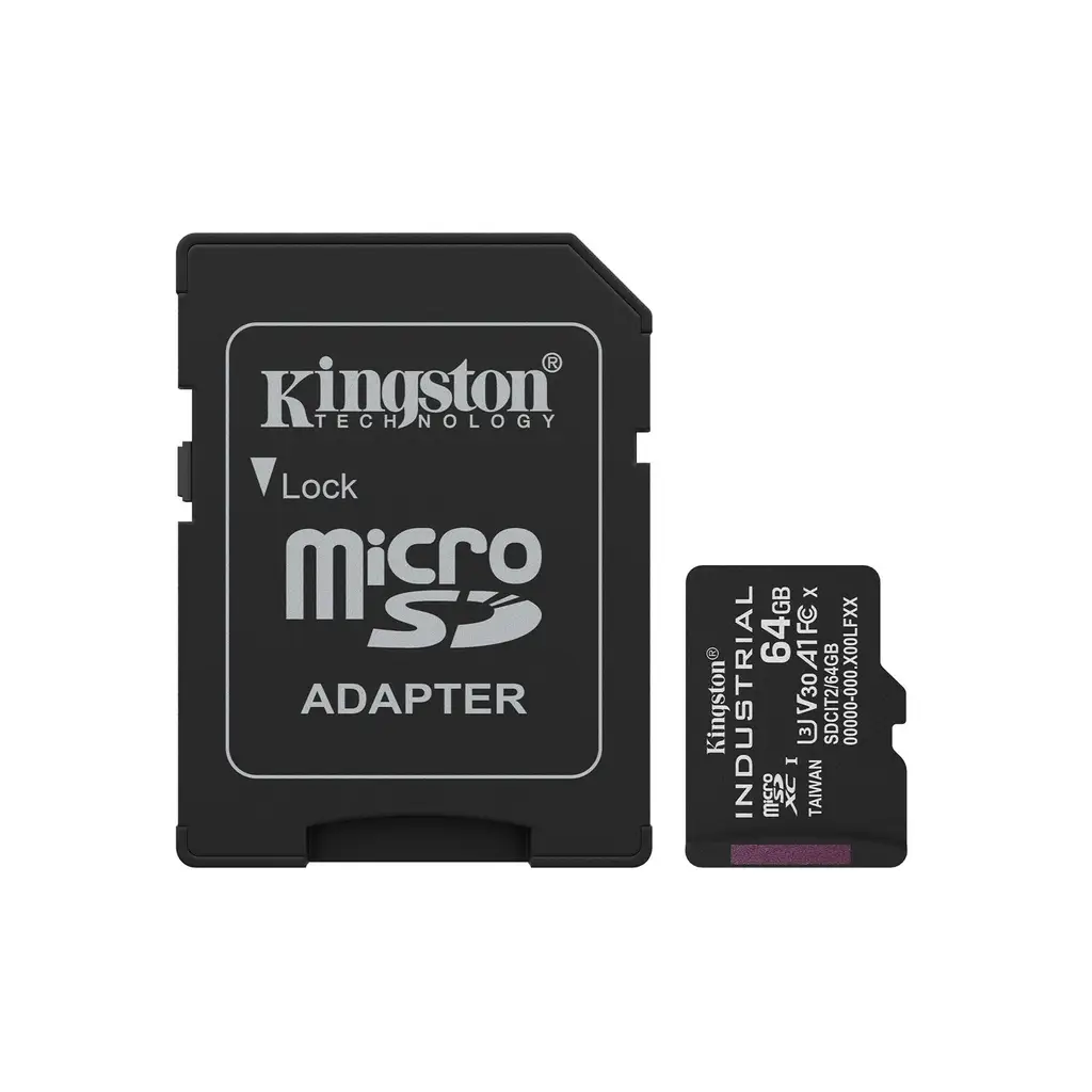 Kingston SDCIT2-64GB 64GB microSDXC Industrial C10 A1 pSLC Card + SD Adapter Hafıza Kartı