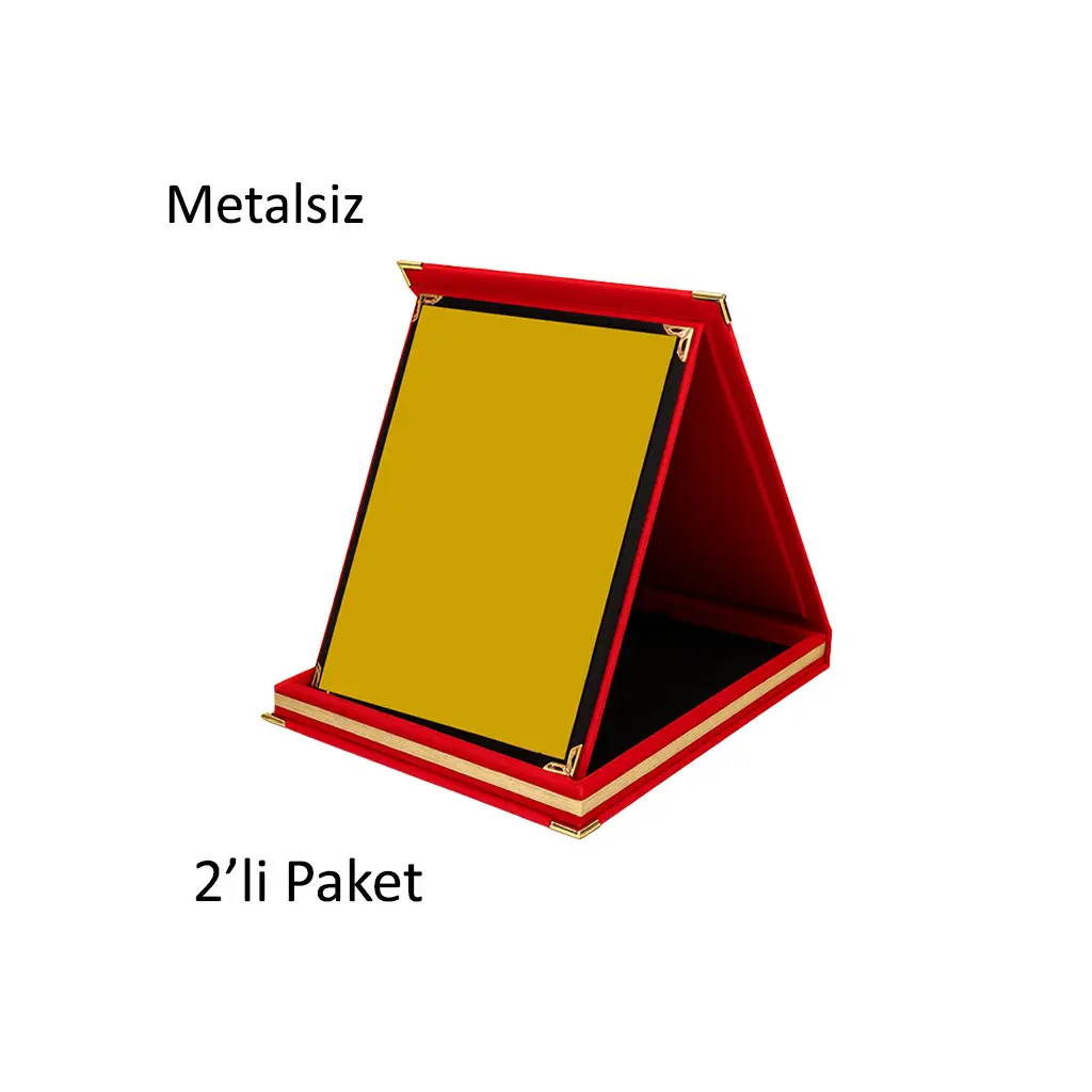 Kırmızı Kadife Albüm Plaket - 2'li Paket