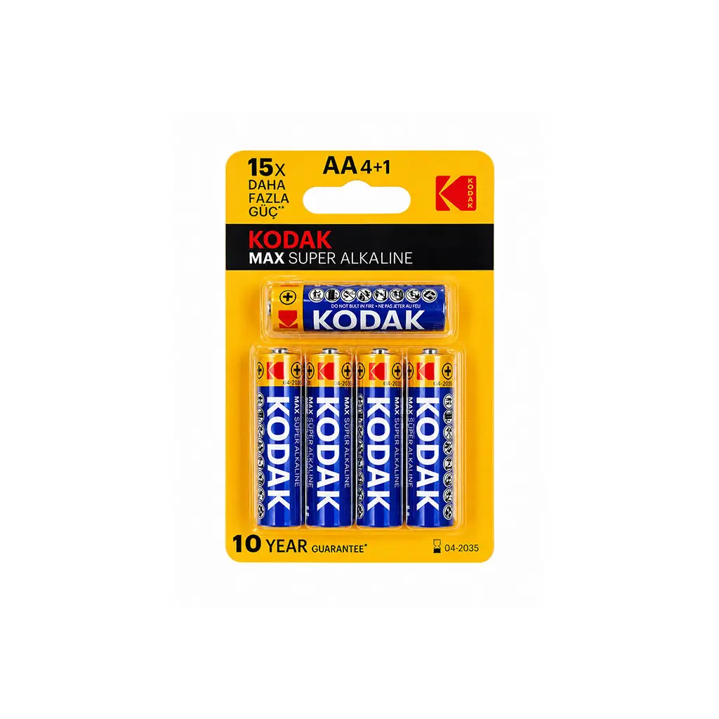 Kodak 15X Max Super Akaline Standart Kalem Pil - AA4+1