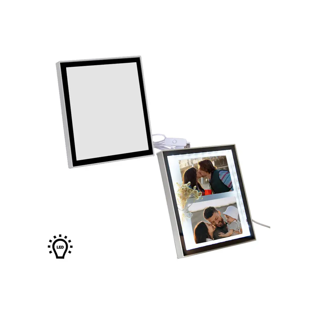Led Işıklı Kuru Çiçekli Çift Fotoğraflı Sihirli Ayna