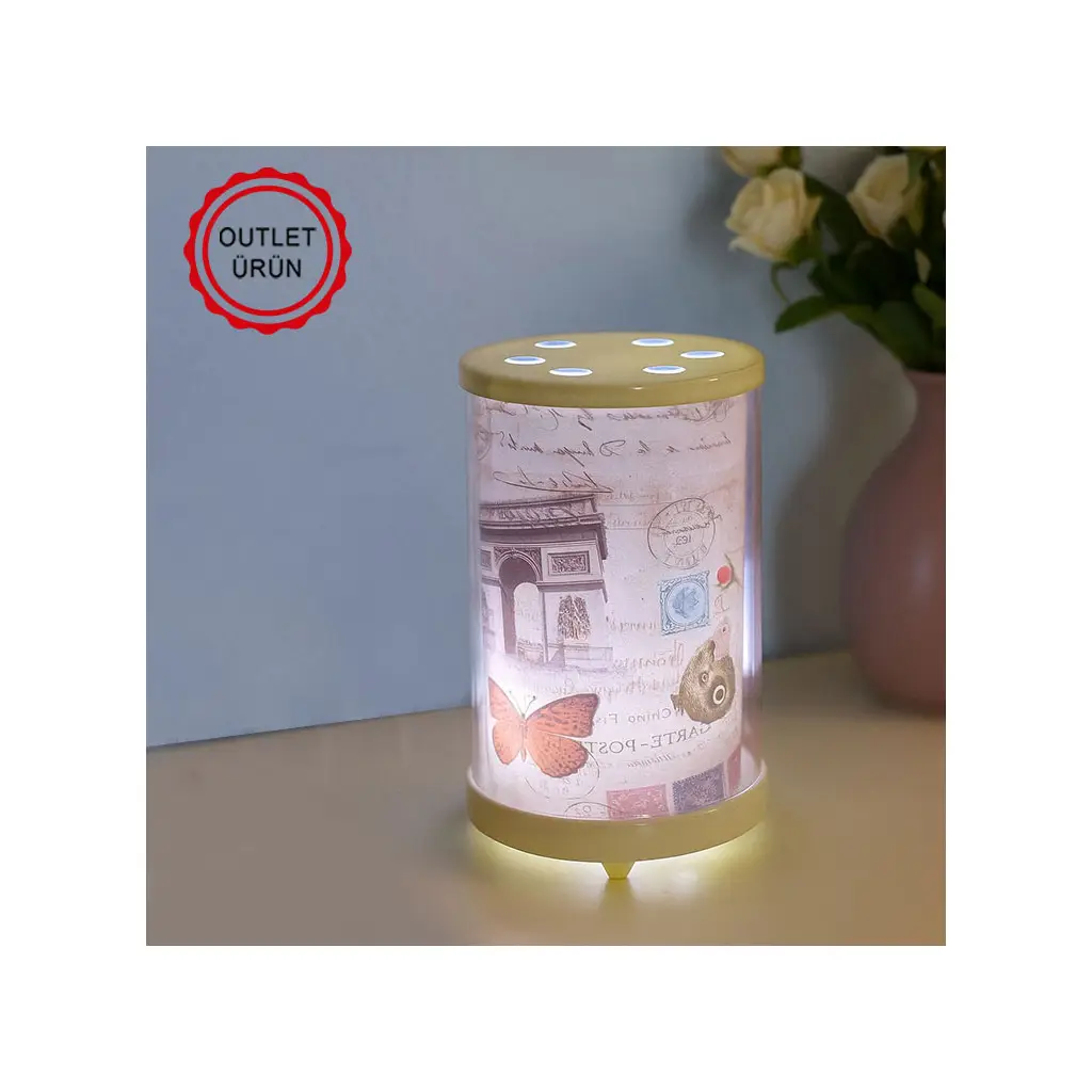 Led Işıklı Dönen Silindir Fotoğraf Çerçevesi