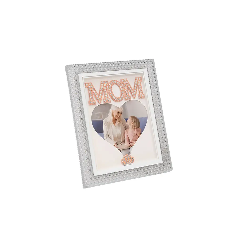 Led Işıklı İnci Taşlı Mom Kristal Fotoğraf Çerçevesi - 20x25cm