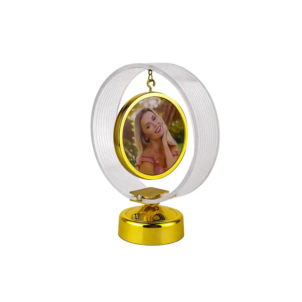 Ledli Anı Çemberi Fotoğraflı Abajur - 18x21cm
