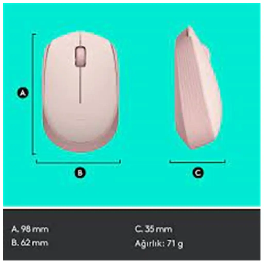 Logitech 910-006865 M171 Kablosuz Pembe Mouse