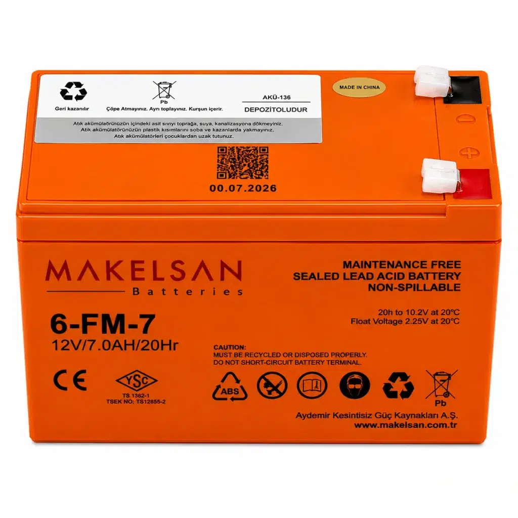 MAKELSAN 6FM-7  12V 7AH KURU TİP AKÜ
