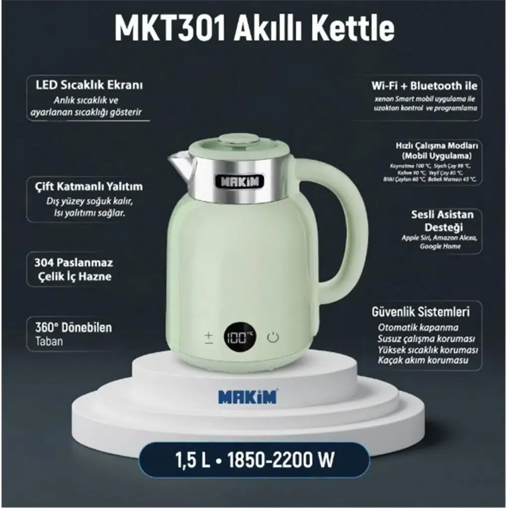 Makim MKT301 AKILLI YEŞİL KETTLE