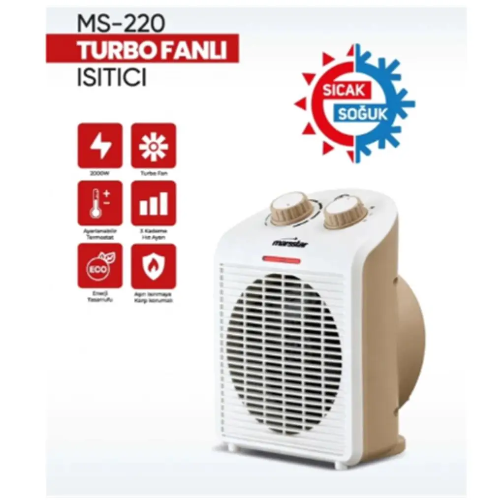 Marsstar Ms-220 Sıcak-Soğuk Fanlı Isıtıcı