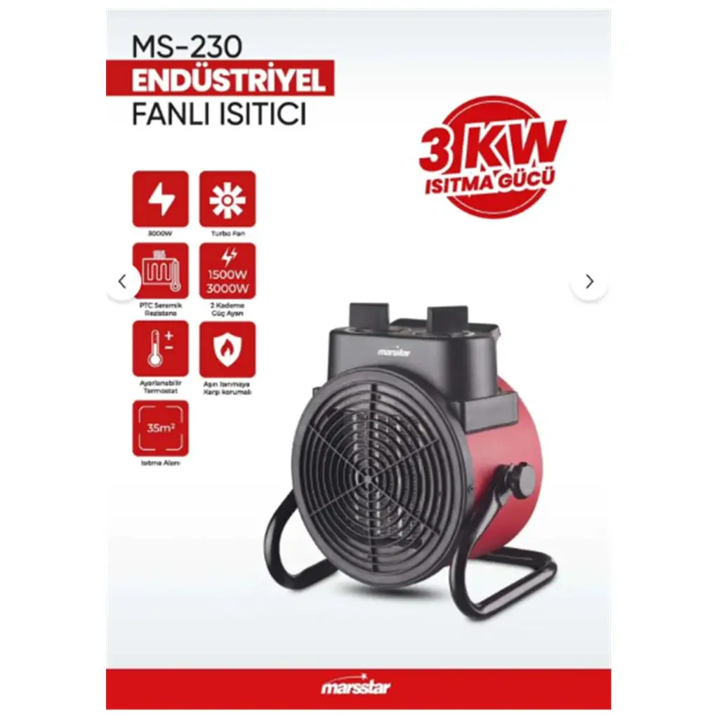 Marsstar Ms-230 Endüstriyel Fanlı Isıtıcı