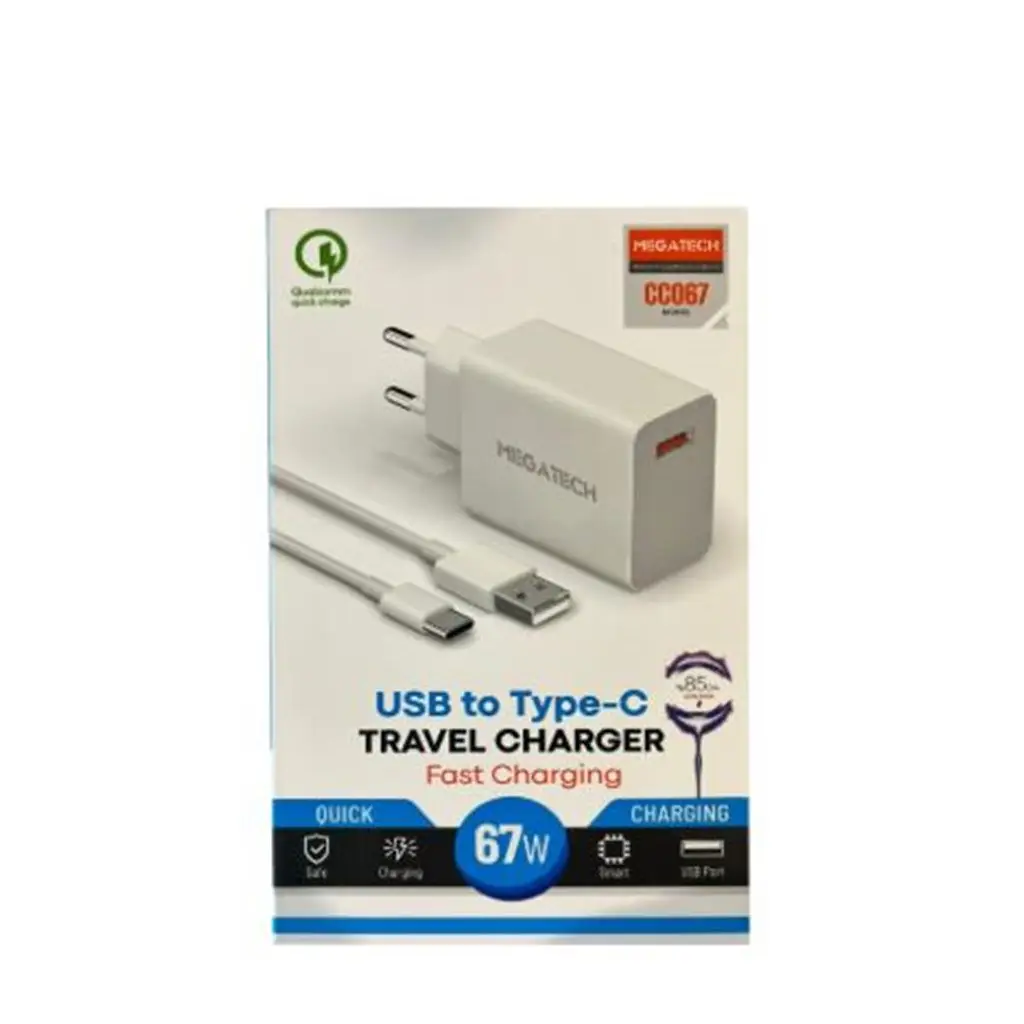 Megatech 45w Type-c Siyah Turbo Şarj EvŞarj Kafa
