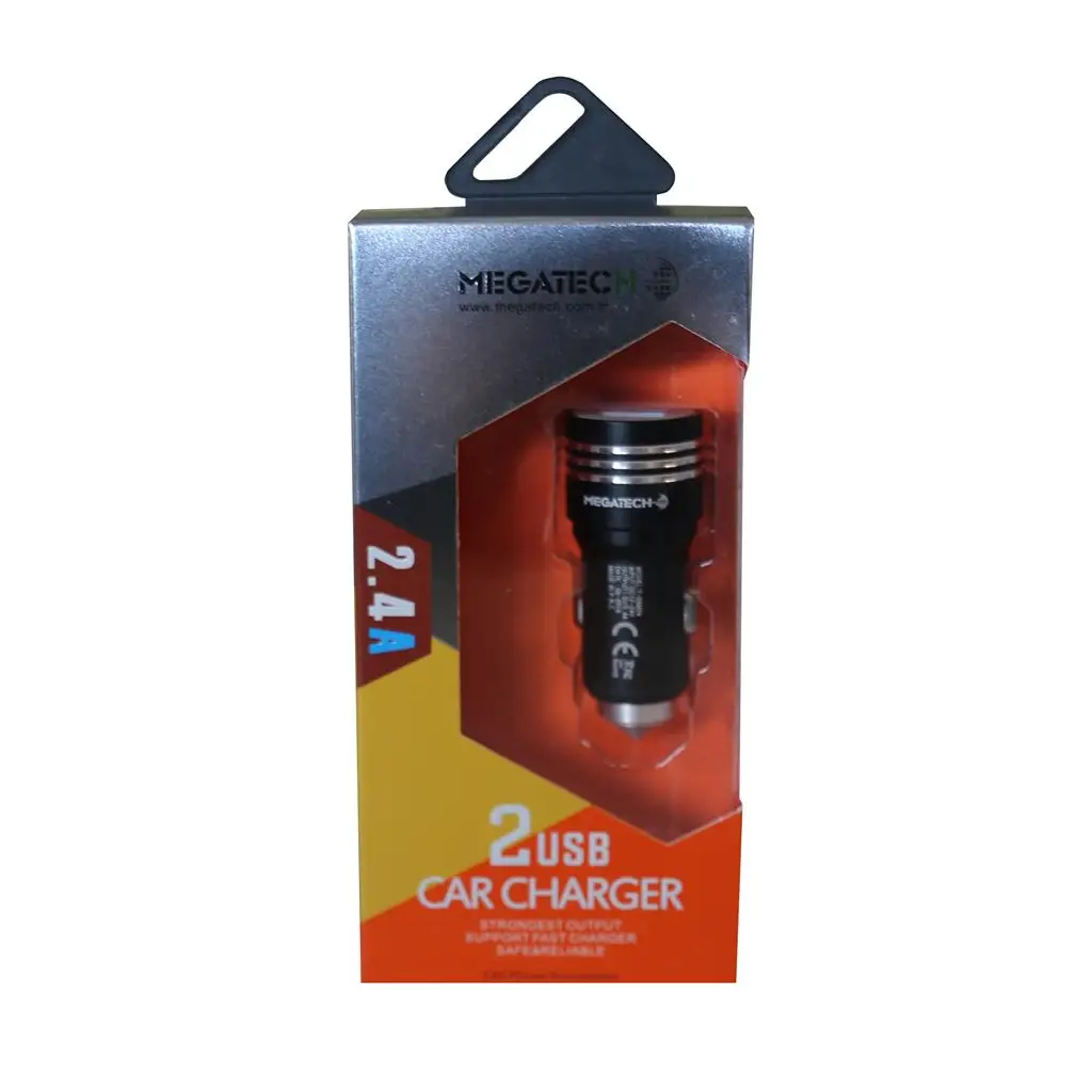 Megatech T05-M24 Renkli 2.4A 2Usb Çelik Araç Şarj Aleti