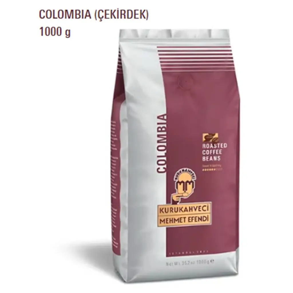 Mehmet Efendi Colombian 1000gr Çekirdek Kahve (Roasted) Net WT 35,2 OZ