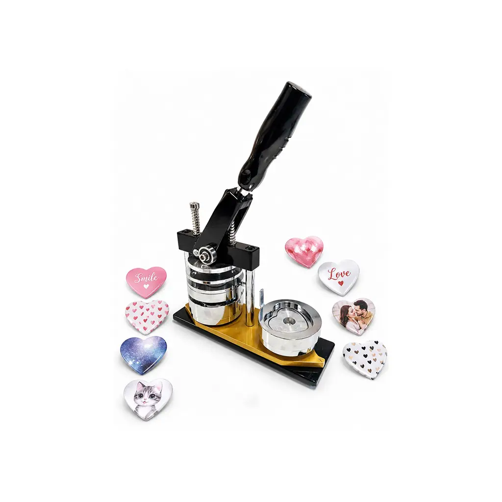 Metal Kalpli Buton Rozet Pres Baskı Makinesi - 52x57mm
