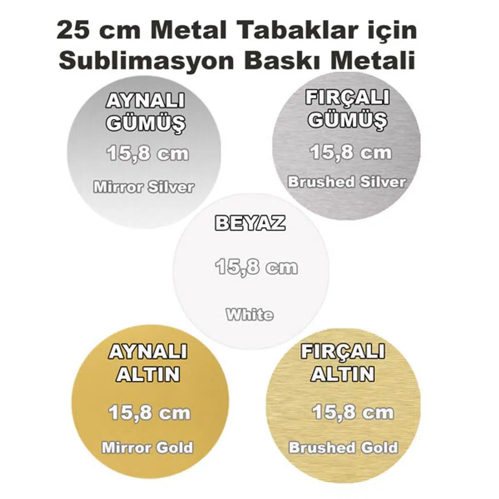 Metal Tabaklar İçin Sublimasyon Baskı Metali 15,8 cm