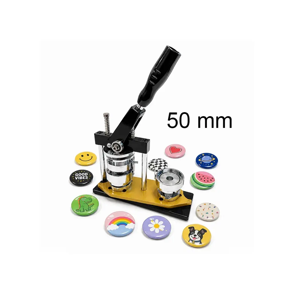 Metal Yuvarlak Buton Rozet Pres Baskı Makinesi - 50mm