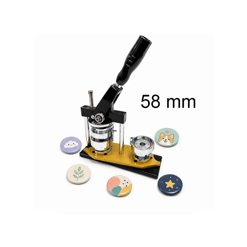 Metal Yuvarlak Buton Rozet Pres Baskı Makinesi - 58mm