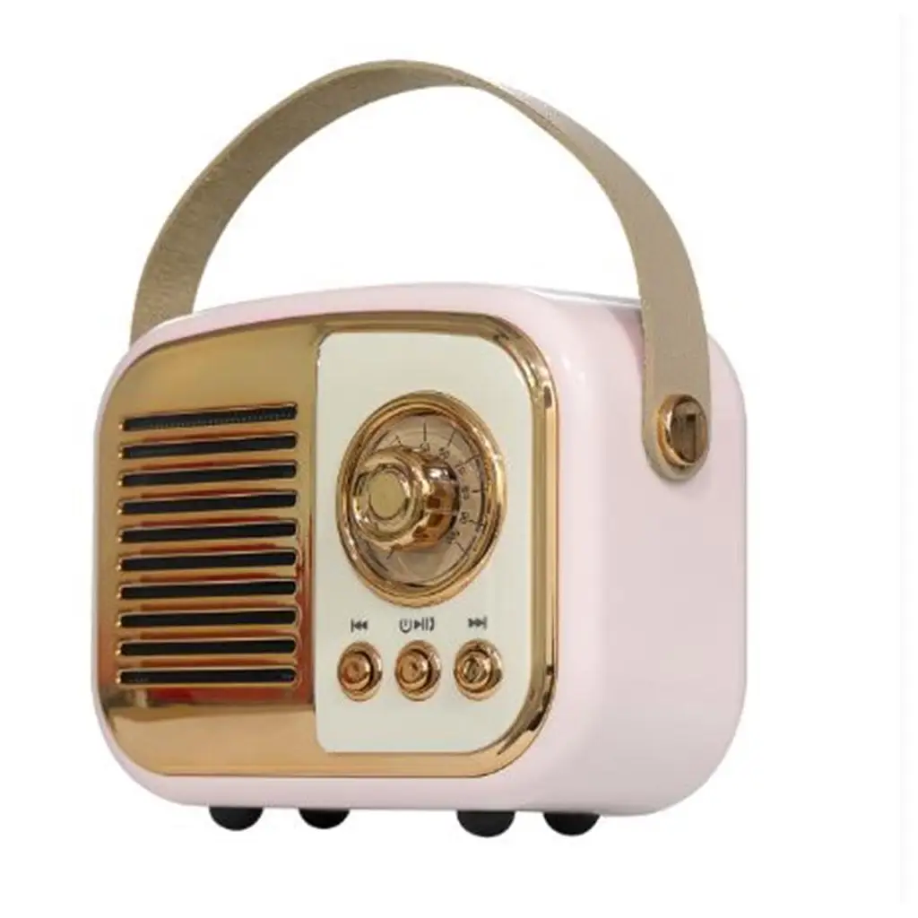 Mikado MD-24BT Echoes 3W 800mAh Pembe Usb+TF Kart+Bluetooth Destekli Klasik Retro Müzik Kutusu