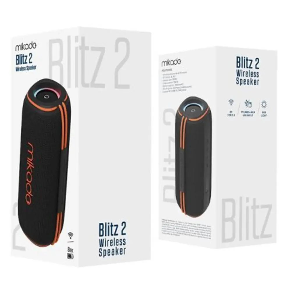 Mikado MD-32BT Siyah IPX6 30W RGB Işıklı 4500mAh TF KART+USB Destekli Bluetooth Hoparlör
