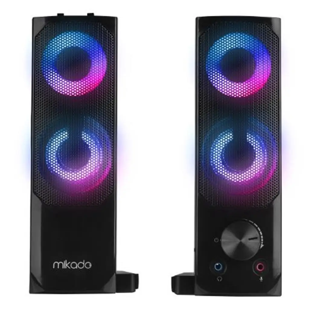 Mikado MD-S102 2.0 3Wx2CH RGB Ledli Siyah USB Soundbar Speaker Hoparlör