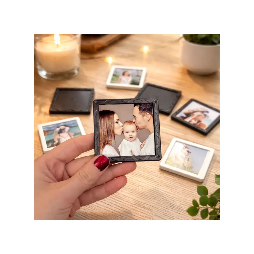 Mini Desenli Kare Çerçeve 6x6cm - 10'lu Paket