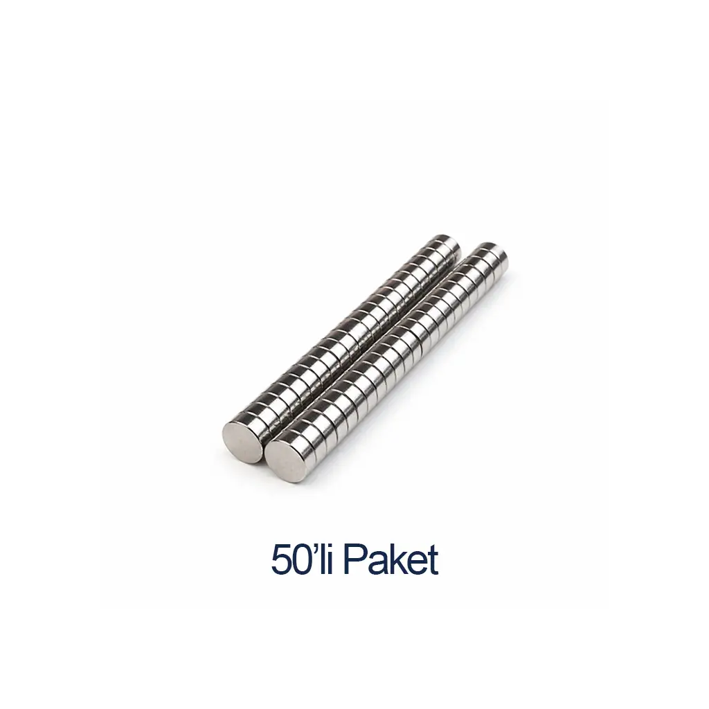 Neodyum Yuvarlak Süper Güçlü Küçük Mıknatıs - 50'li paket